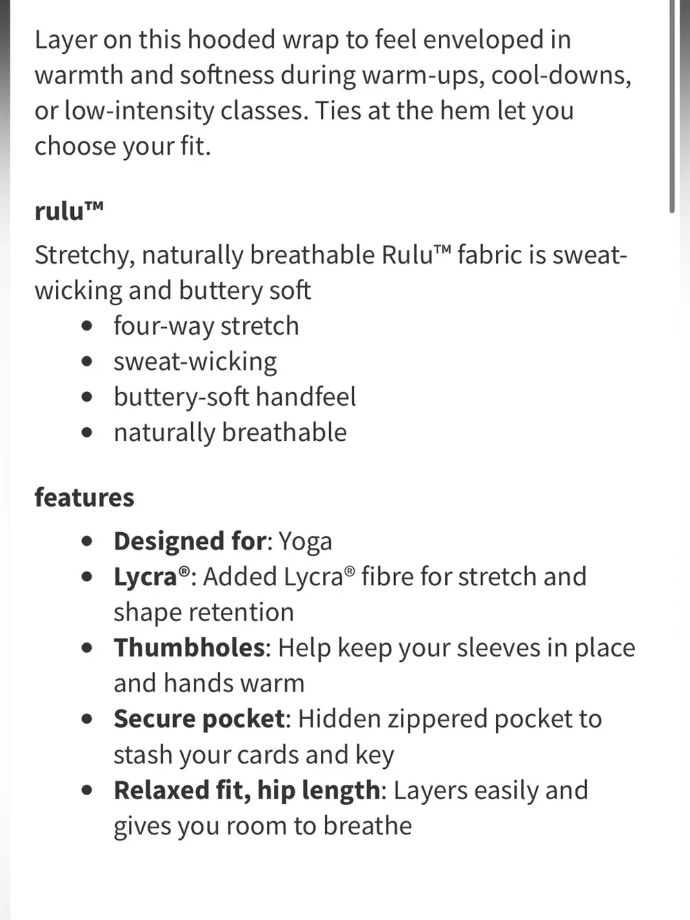Lululemon Ready‎ to Rulu wrap black 6